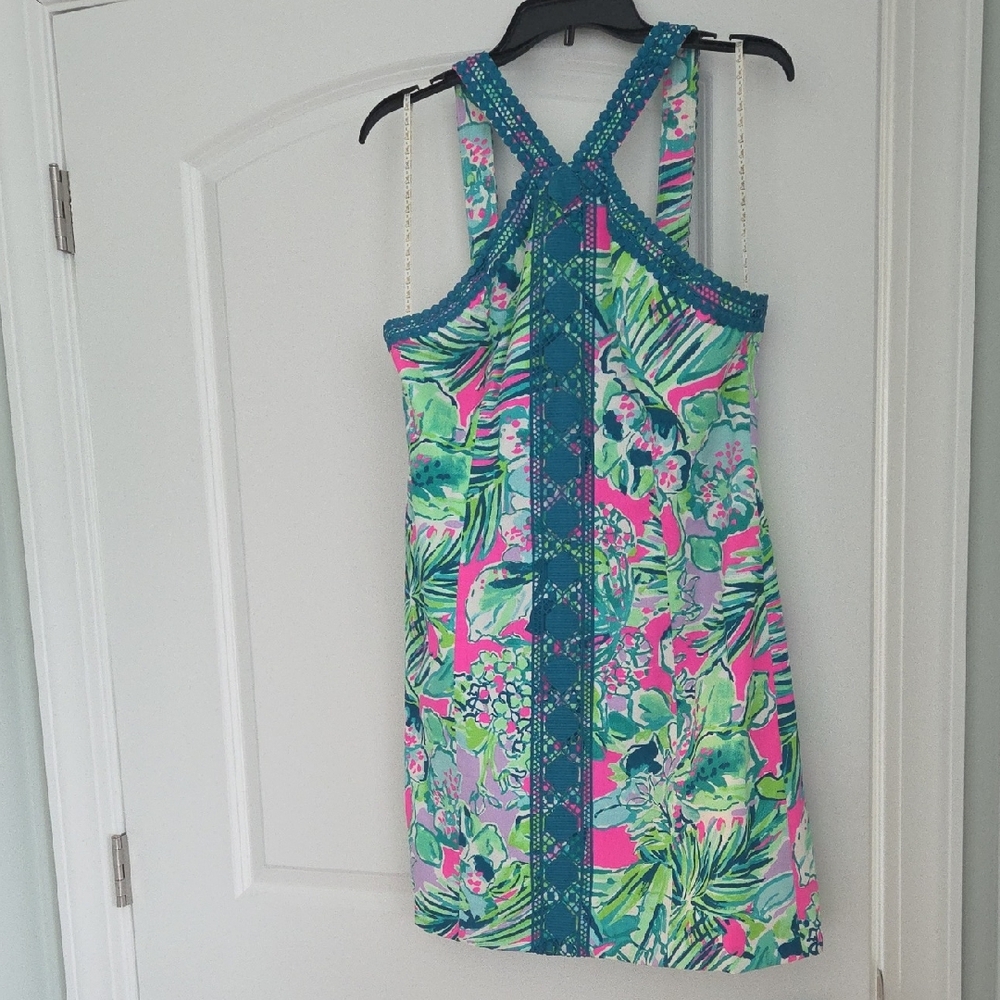 Tropical Print Sleeveless Dress